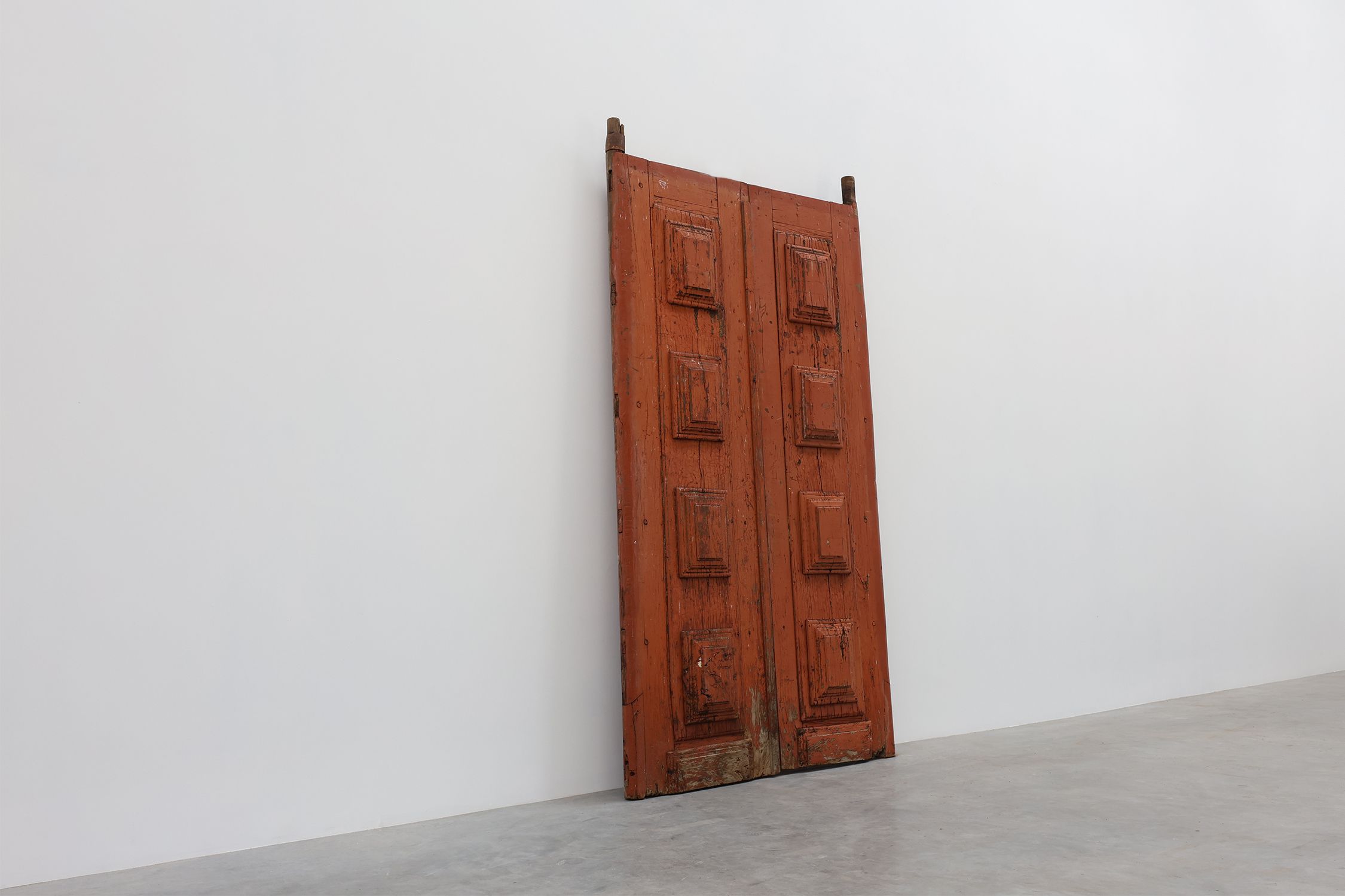 Large 17th century Monastery doors in terracotta lacquered oak, Portugalthumbnail